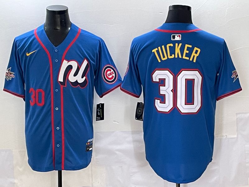 Men 2025 Chicago Cubs #30 Tucker Blue All star Nike MLB Jersey style 3